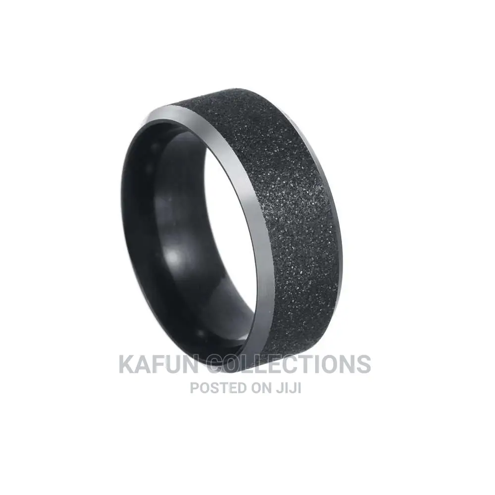 Non – Fading Matte Black Titanium Steel Men’s Ring