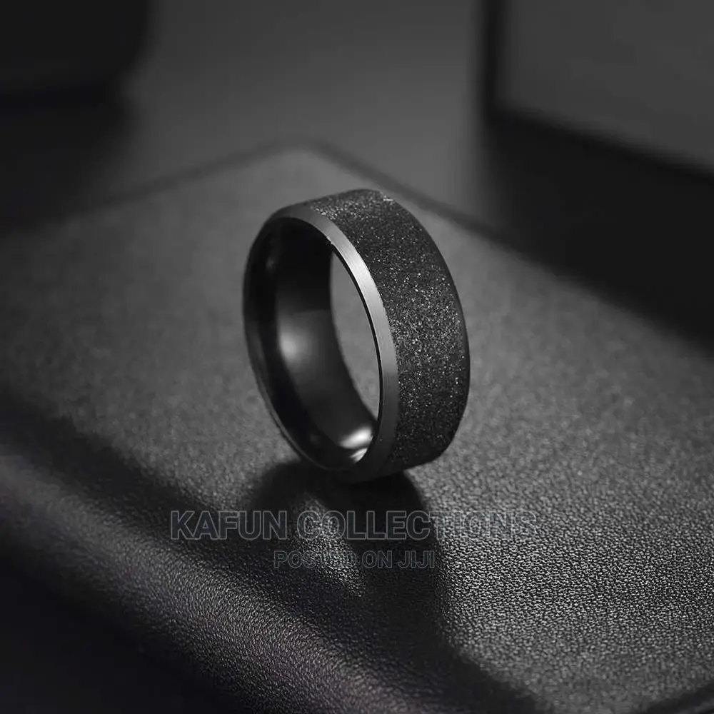 Non – Fading Matte Black Titanium Steel Men’s Ring