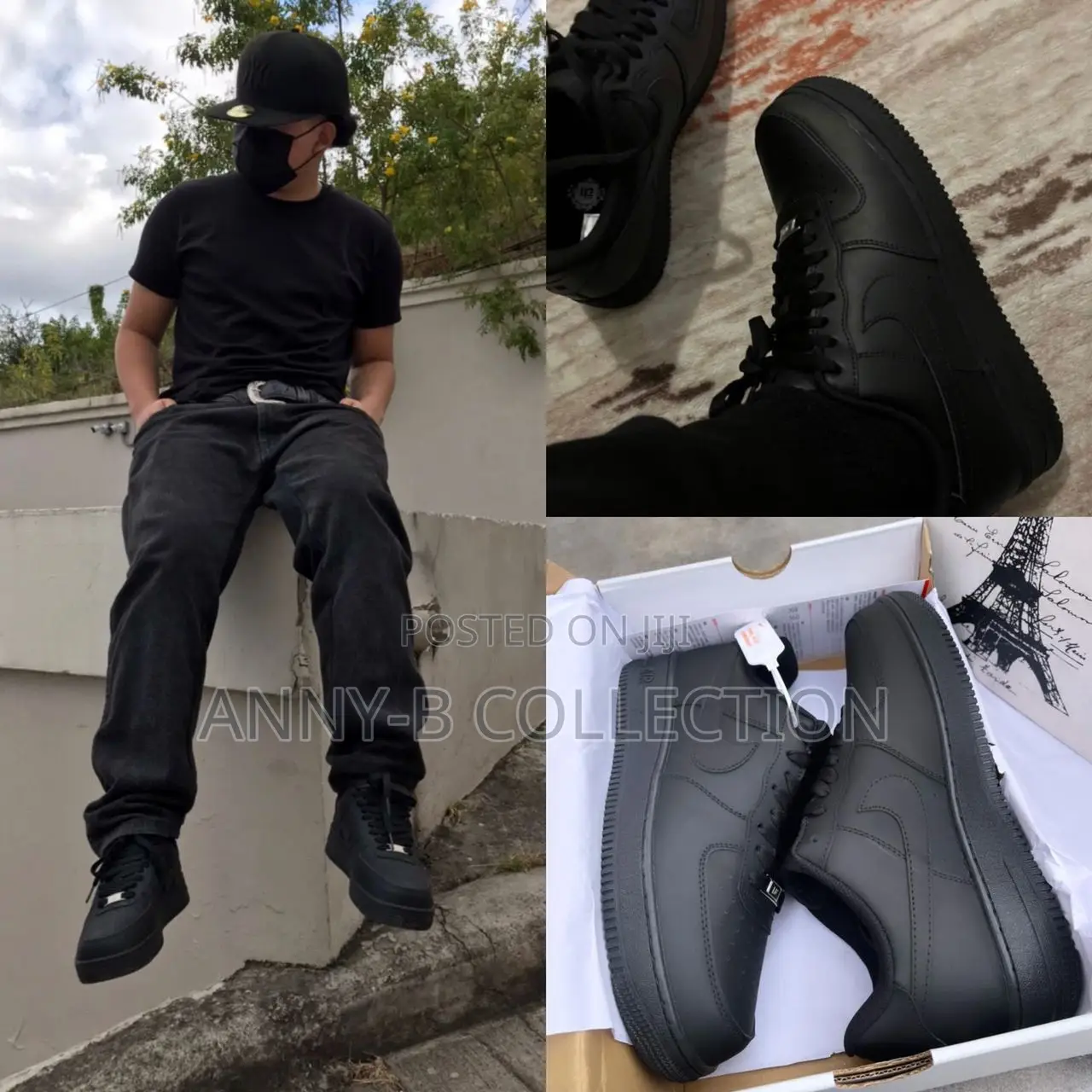 Quality All Black Nike Air Force Sneakers