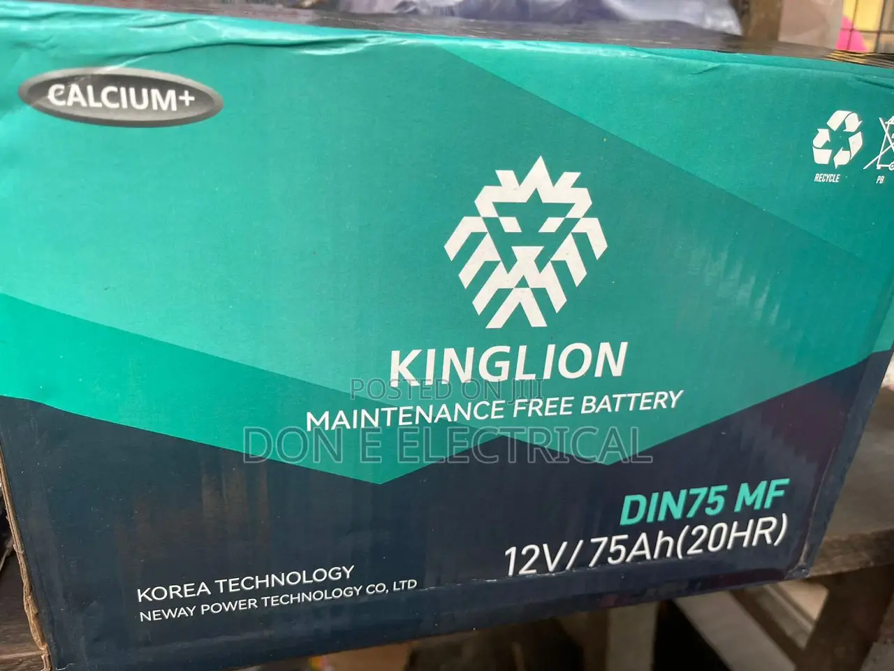 Kinglion Korea Battery 12v75ah Original
