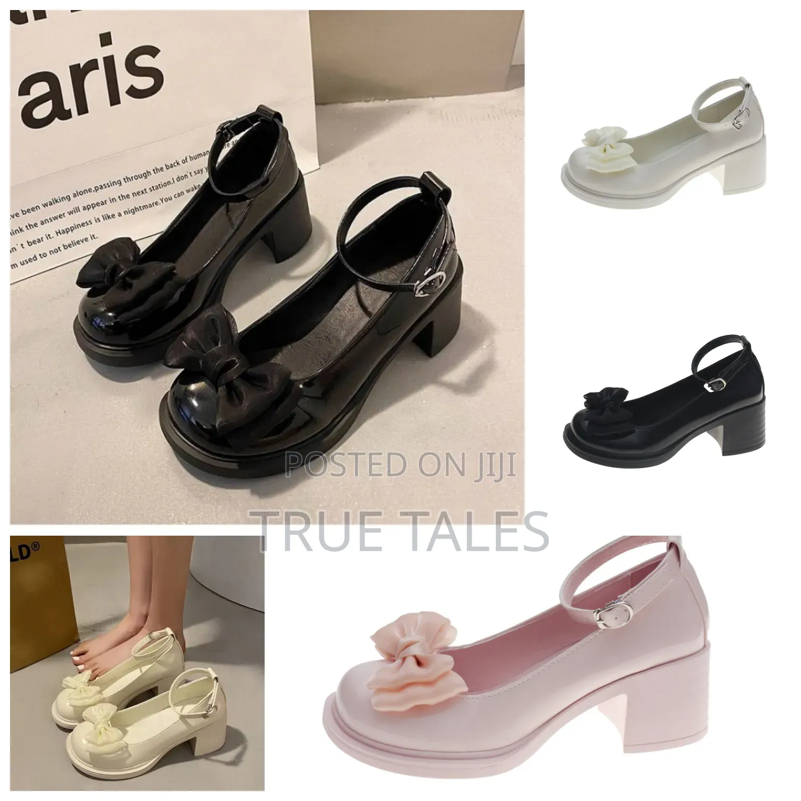 Big Girl’s Leather Formal Party Chunky Heels Platform Shoes