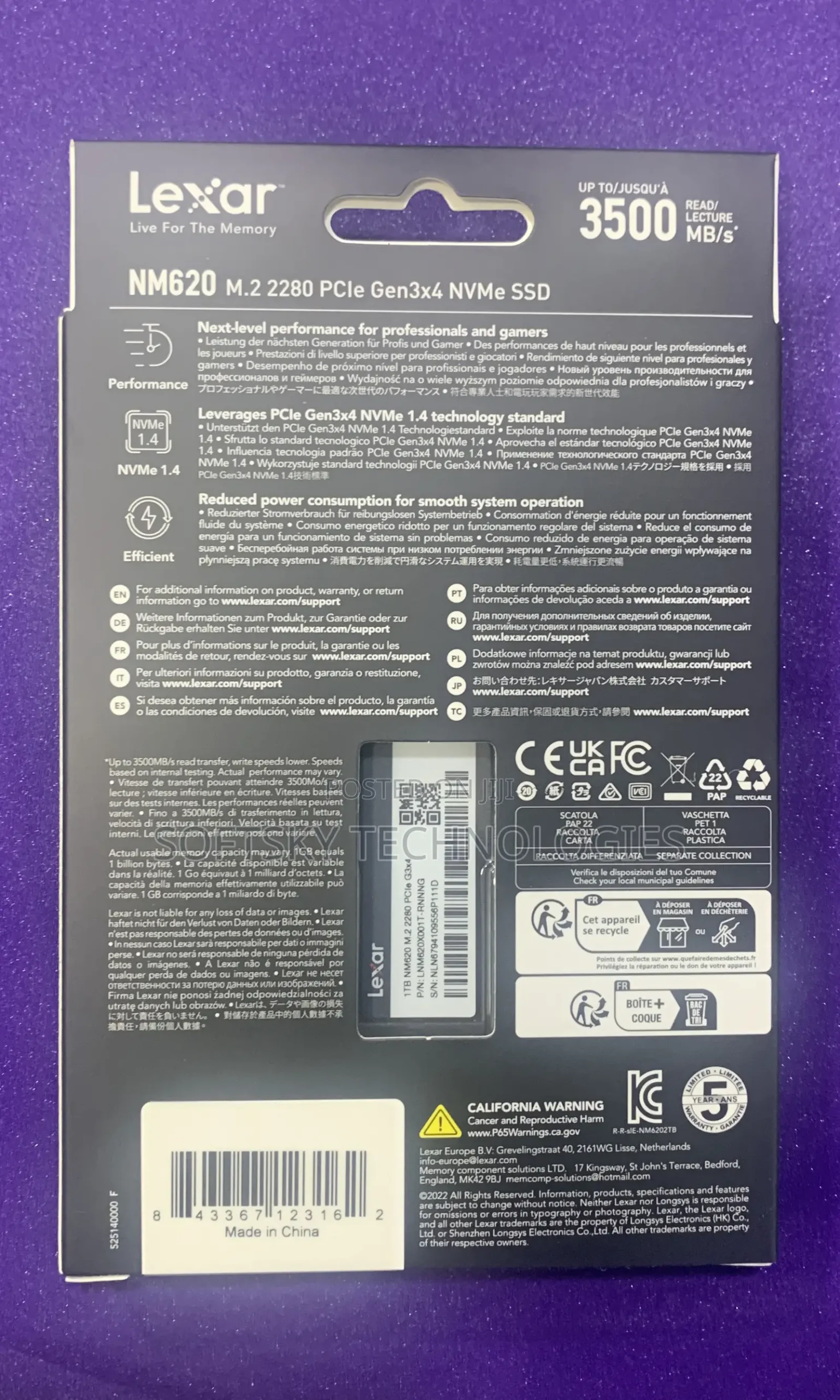 Lexar 1tb M.2 Nvme Pcie Gen3x4 SSD