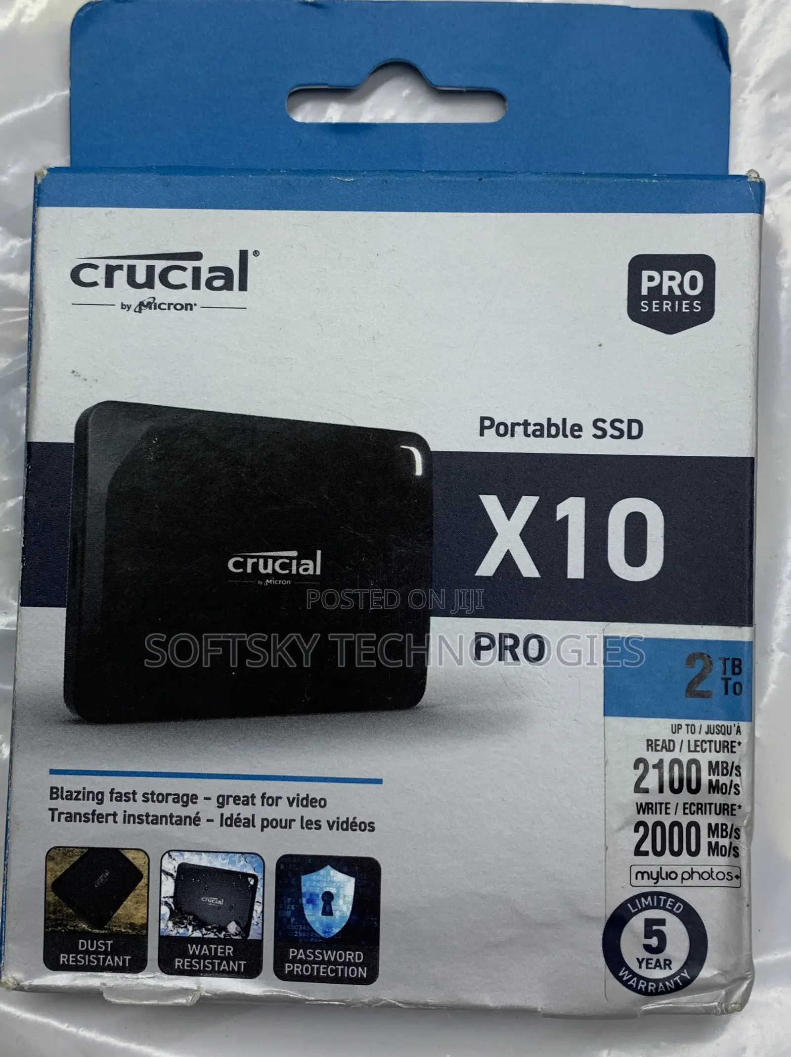 Crucial 2tb X10 Pro Portable SSD 2100mbps