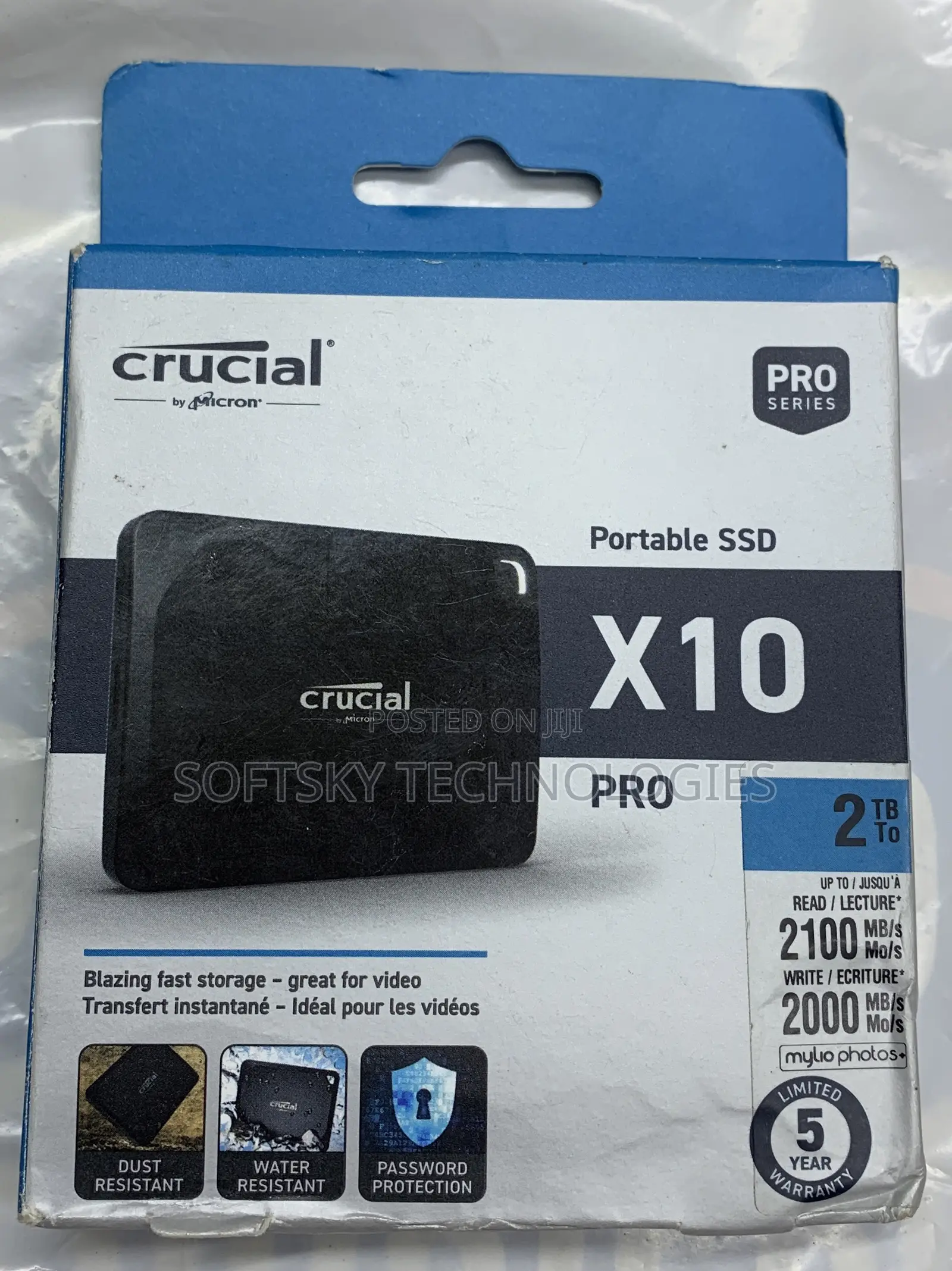 Crucial 2tb X10 Pro Portable SSD 2100mbps
