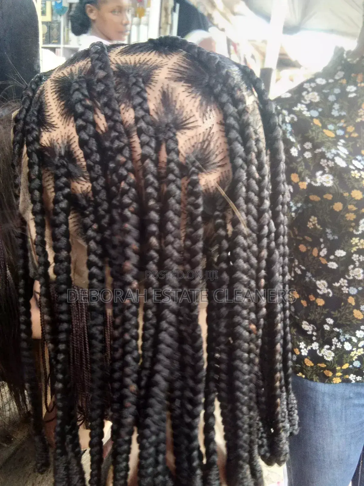 Luxury Black Braided Wig in Knotless Style