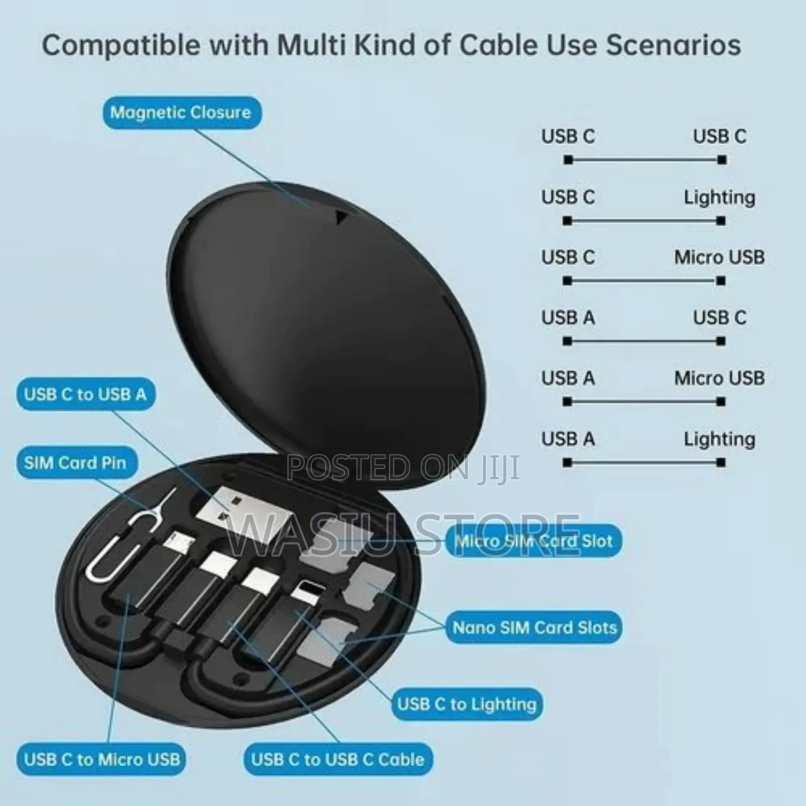 All in 1 Data Cable Set – Universal Travel Charging Kit