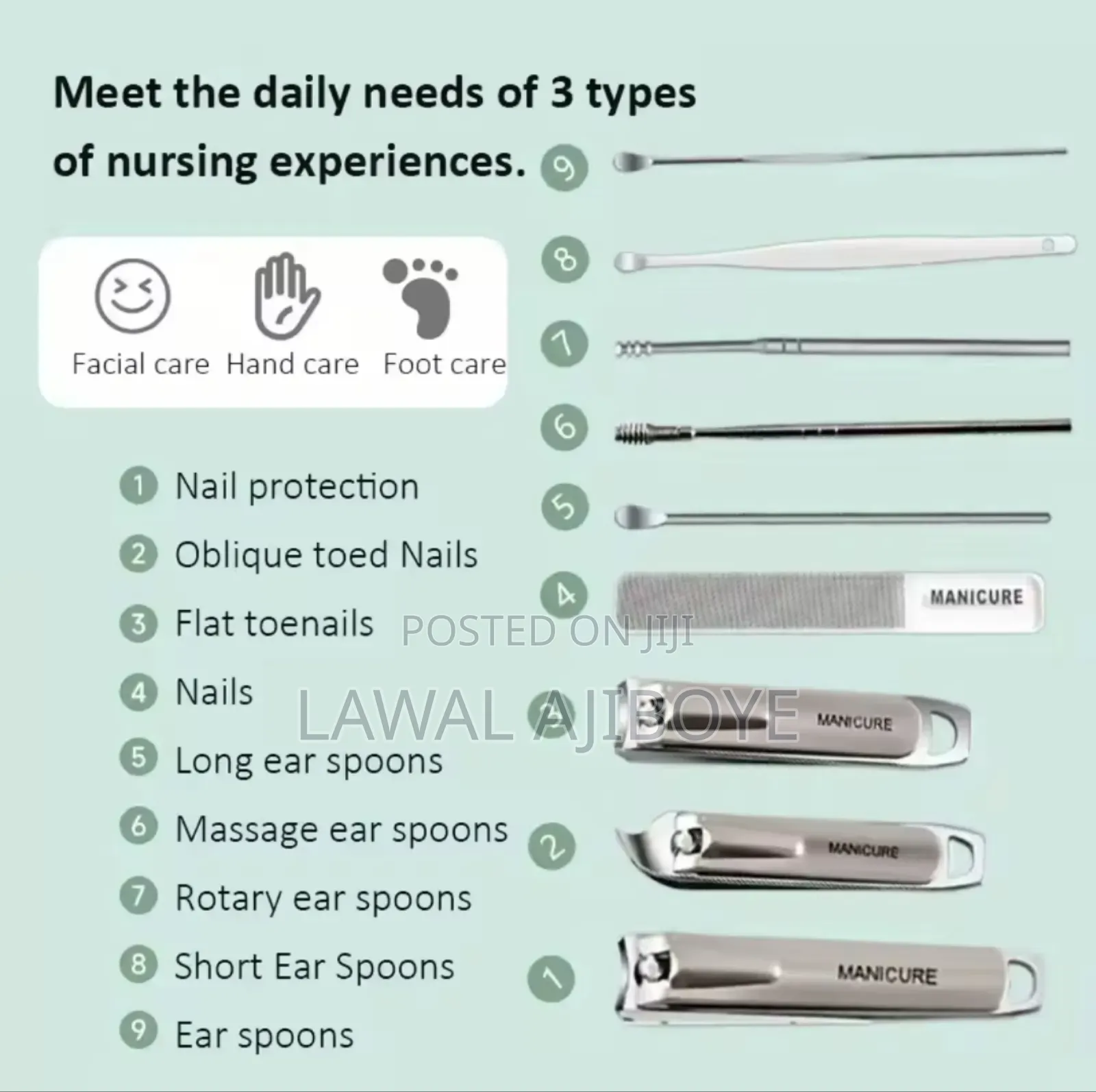 Deluxe 10pcs Nail Care Set Stainless Steel Manicure And Pedi