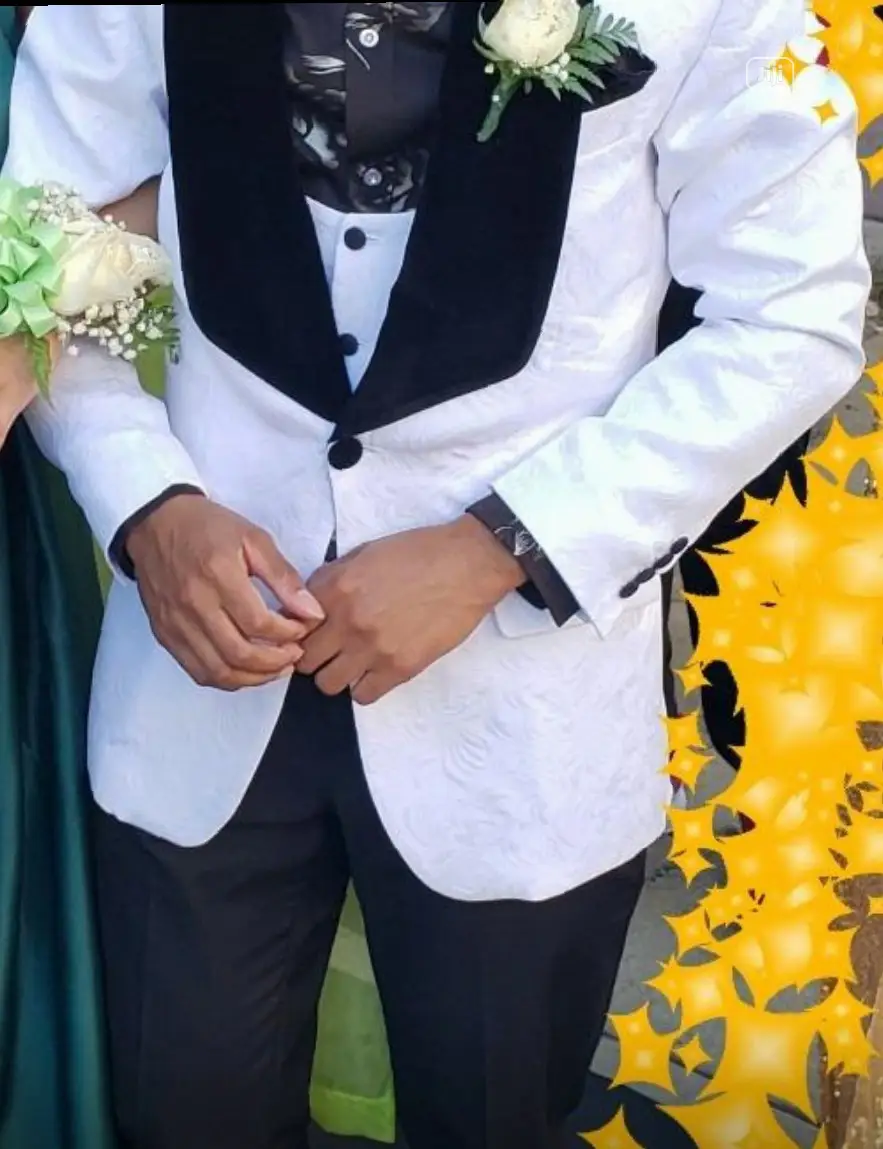 3 Piece Suit Tuxedo Jacquard Wedding Suit for Men