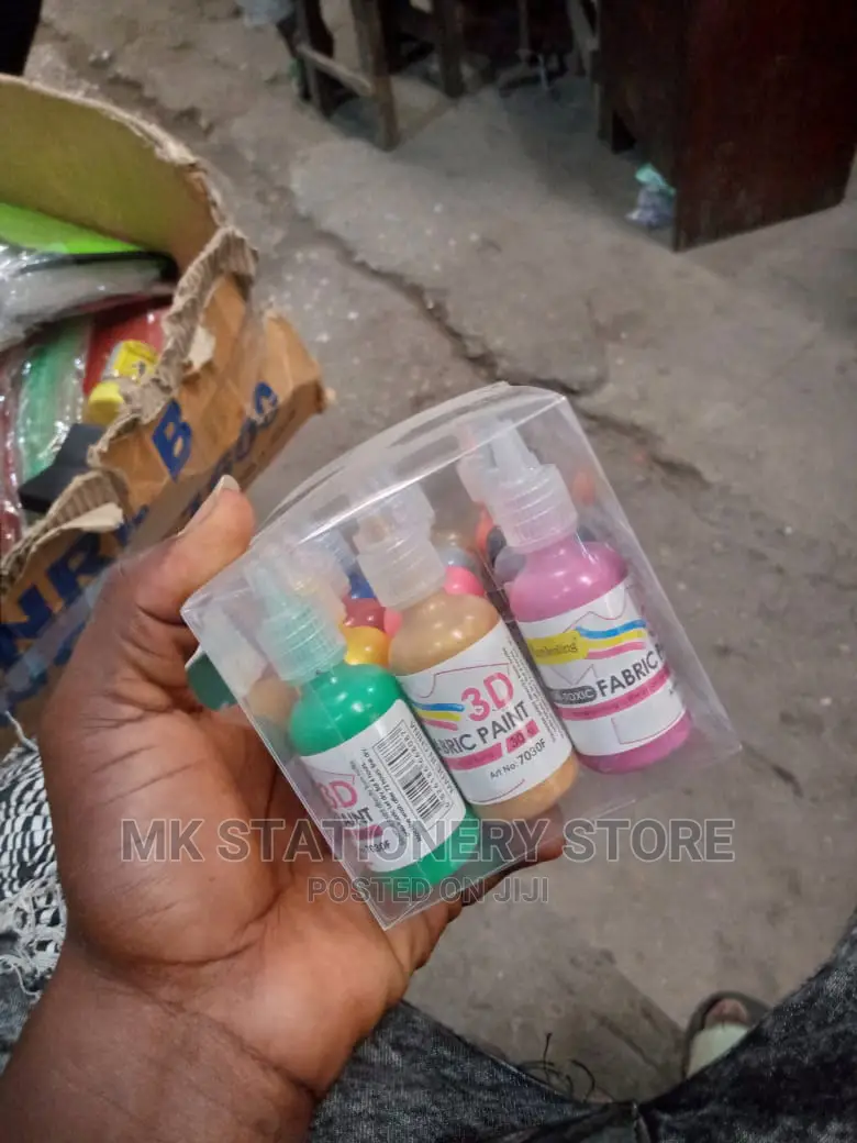 Keepsmiling Non Toxic 3D Fabric Paint 30ml 12 Colours