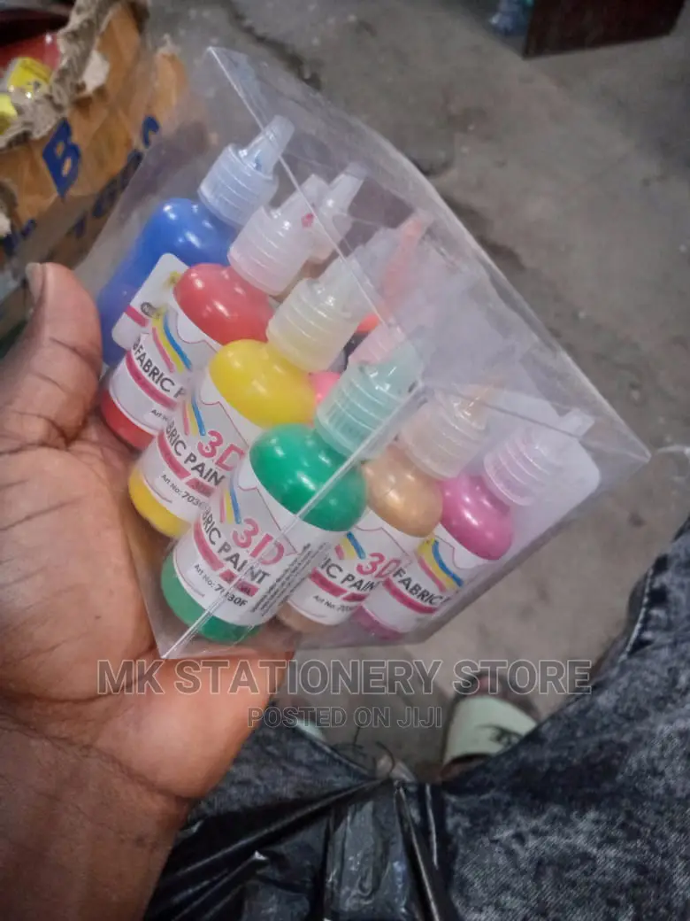 Keepsmiling Non Toxic 3D Fabric Paint 30ml 12 Colours