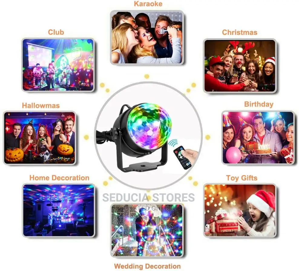 Mini Led Crystal Magic Ball Light Disco Lighting