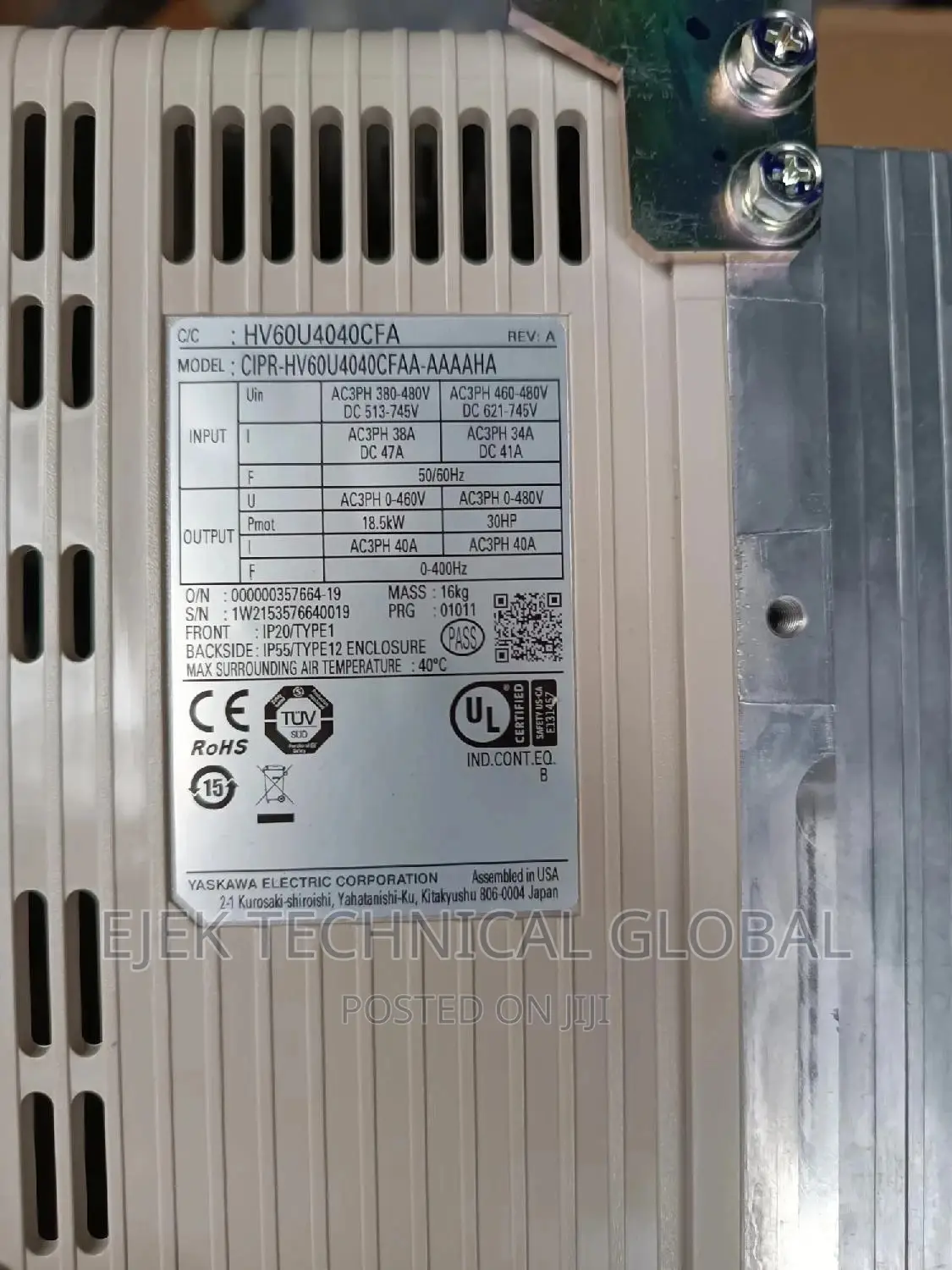 Yaskawa VFD 22kw Ac/Dc